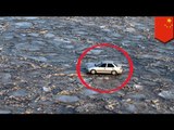 Motorist drives across frozen Yellow River in China to avoid toll