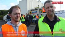 Saint-Martin-des-Champs (29). Débrayage aux Transports Merret