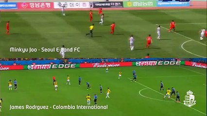 Seoul E-Land FC striker Minkyu Joo scored James Rodriguezs volley goal in World Cup 2014