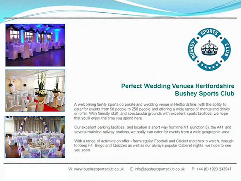 Wedding Venues Hertfordshire | Music Events and  Party Venues in Bushey, Hertfordshire | Bushey Sports Club.Co.UK