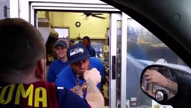 These guys offered to smoke weed instead of cash while ordering over the speaker at local burger spot.