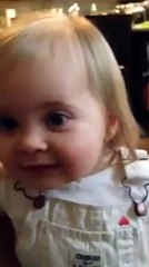 Cute baby girl Singing with mom