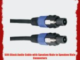 50ft Black Audio Cable with Speakon Male to Speakon Male Connectors
