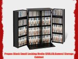 Prepac Black Small Locking Media (DVDCDGames) Storage Cabinet