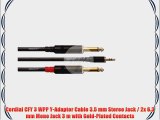 Cordial CFY 3 WPP Y-Adaptor Cable 3.5 mm Stereo Jack / 2x 6.3 mm Mono Jack 3 m with Gold-Plated