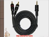 IphoneIpodipadmp3tv 6 Ft Audio Cable 3.5mm to 2 Rca Male Black Color Gold Plated