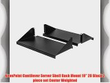 NavePoint Cantilever Server Shelf Rack Mount 19 2U Black 2 piece set Center Weighted
