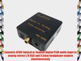 ViewHD Optical Toslink/Coaxial Digital To RCA L/R Analog Audio Converter With 3.5mm Jack Support