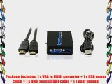 enKo products VGA   Audio To HDMI Mini Converter With High Speed HDMI Cable (6.5 Feet / 2 Meter)