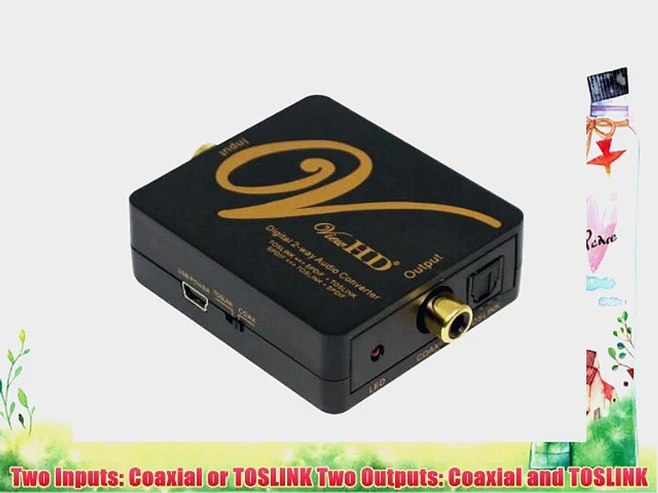 ViewHD SPDIF Audio Optical TOSLINK to Coaxial Bi-directional Converter Splitter | VHD-2WDA