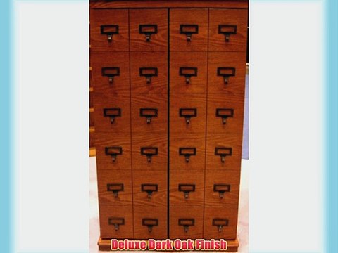 Leslie Dame CD-612LD Solid Hardwood Mission Style Multimedia Storage Cabinet with Library Card