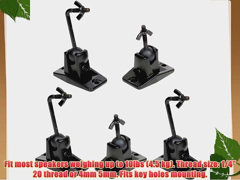 VideoSecu 5 Black Universal Satellite and Audio Speaker Mount Bracket for Wall or Ceiling MS40B5
