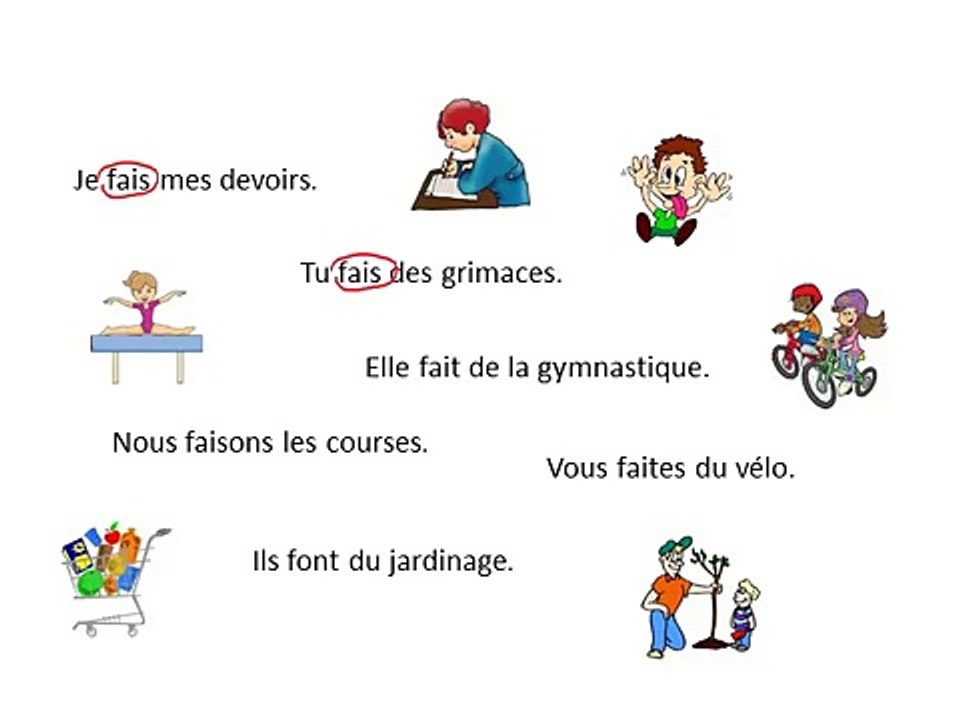 4.08 Le présent des verbes faire et dire (auteur Clic ma classe!)