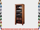 Summit Mountain Wood Audio Cabinet with Adjustable Shelves for Media Components and Storage