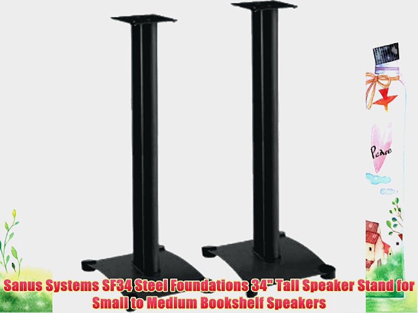 Sanus Systems Sf34 Steel Foundations 34 Tall Speaker Stand For
