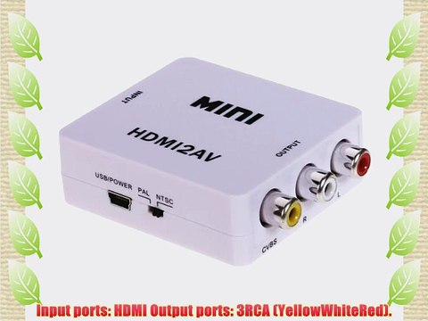 AFUNTA HDMI to AV Composite RCA CVBS Video Audio Converter for TV / PS3 / VHS / VCR / DVD