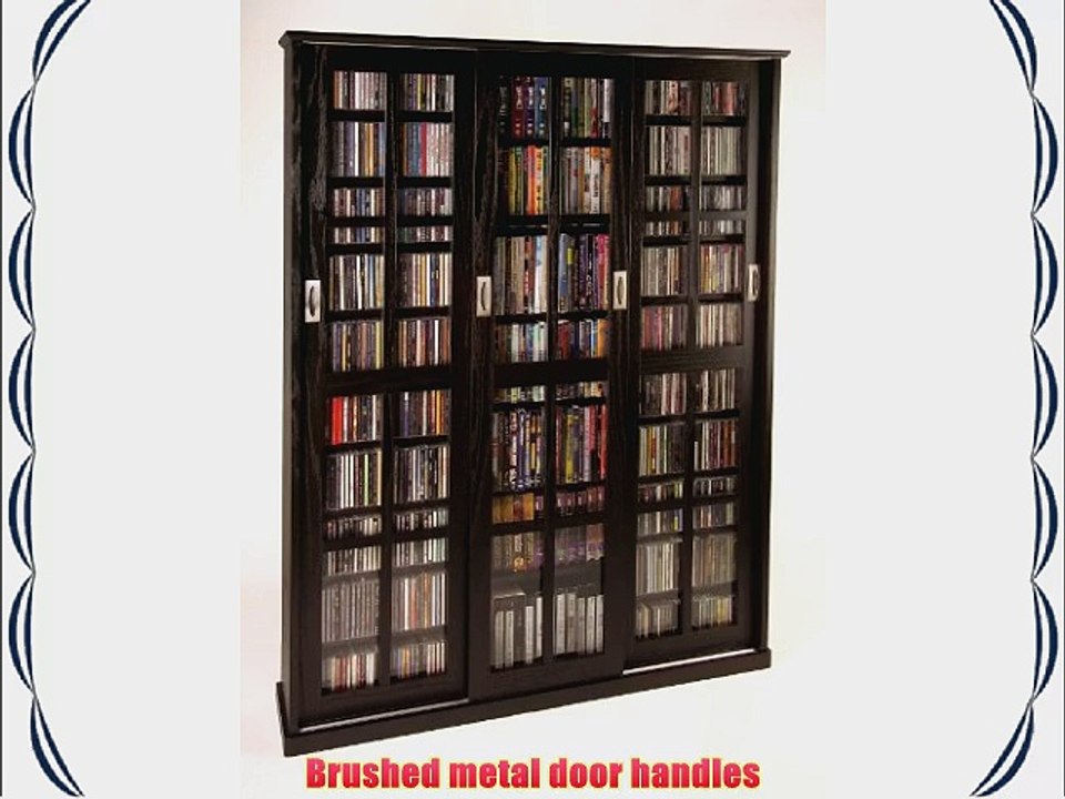 Sliding Door Inlaid Glass Mission Style Multimedia Cabinet (MS-1050 Series) Espresso