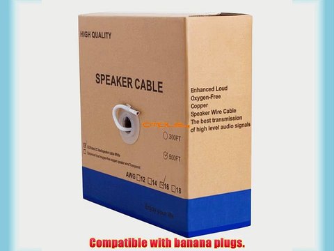 Cmple - 16AWG CL2 Rated 2-Conductor Speaker Cable - 500ft For In-Wall Install.