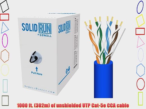 Sewell Cat5e Bulk Cable 1000 ft. Blue Pull Box