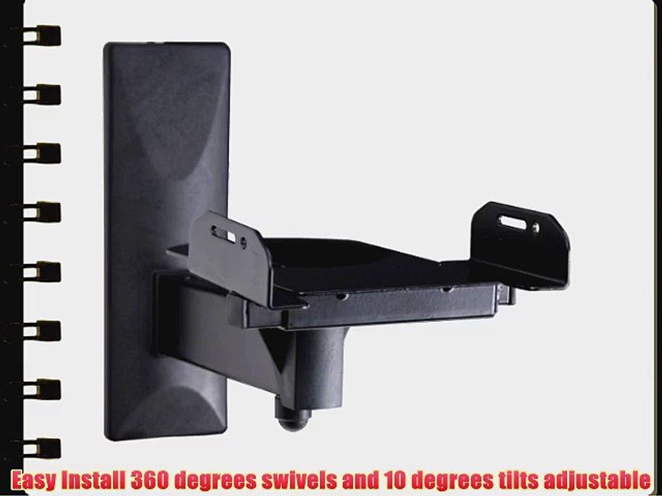 VideoSecu Side Clamping Bookshelf Speaker Wall Mount - Sturdy Steel Gripping Bracket (one pair)