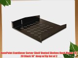 NavePoint Cantilever Server Shelf Vented Shelves Rack Mount 19 2U Black 18 deep w/lip Set of