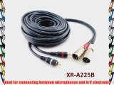 CablesOnline 25ft Dual XLR 3C Male to 2-RCA Male High Quality Professional Grade Stereo Audio