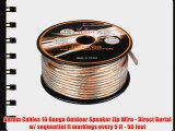 Aurum Cables 16 Gauge Outdoor Speaker Zip Wire - Direct Burial w/ sequential ft markings every