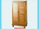 Leslie Dame CD-612V Solid Hardwood Mission Style Multimedia Storage Cabinet with Louvered Doors