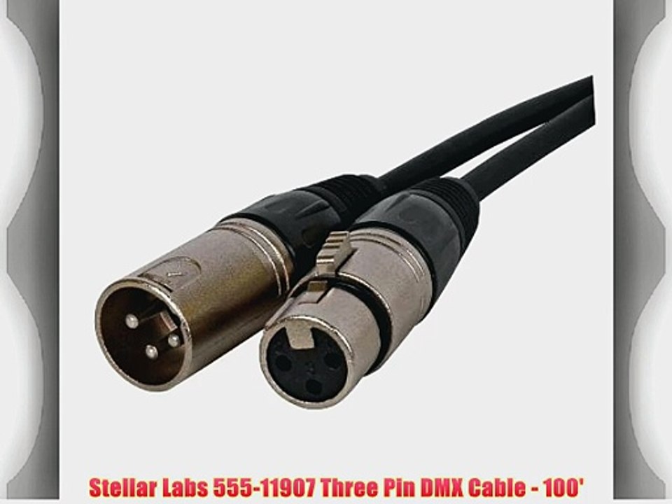 Stellar Labs 555-11907 Three Pin DMX Cable - 100'