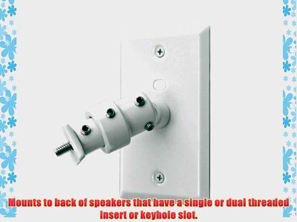 Pinpoint Mounts AM20-White Universal Home Theater Speaker Wall Ceiling Mount with Electrical