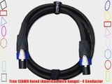 GLS Audio 6 feet Speaker Cable 12AWG 4 Conductor Patch Cords for Bi-Amp - 6 ft Speakon to Speakon