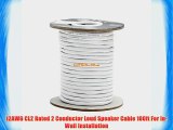 12AWG CL2 Rated 2 Conductor Loud Speaker Cable 100ft For In-Wall Installation