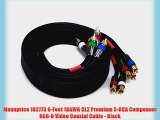 Monoprice 102773 6-Feet 18AWG CL2 Premium 5-RCA Component RG6-U Video Coaxial Cable - Black