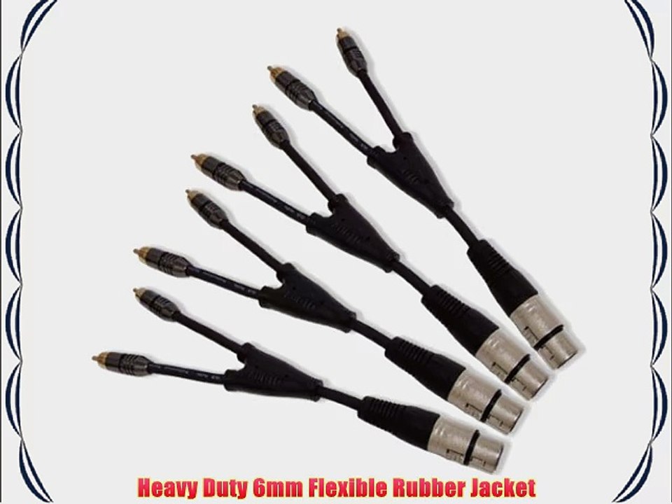 GLS Audio 6 Inch Patch Y Cable Cords - XLR Female To Dual RCA Male Cables - 6 Pro Series Y-Cable