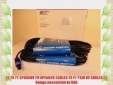 2x 75 FT SPEAKON TO SPEAKON CABLES 75 FT PAIR OF CABLES 12 Gauge assembled in USA