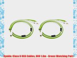 Oyaide: Class B RCA Cables DUO 1.0m - Green (Matching Pair)