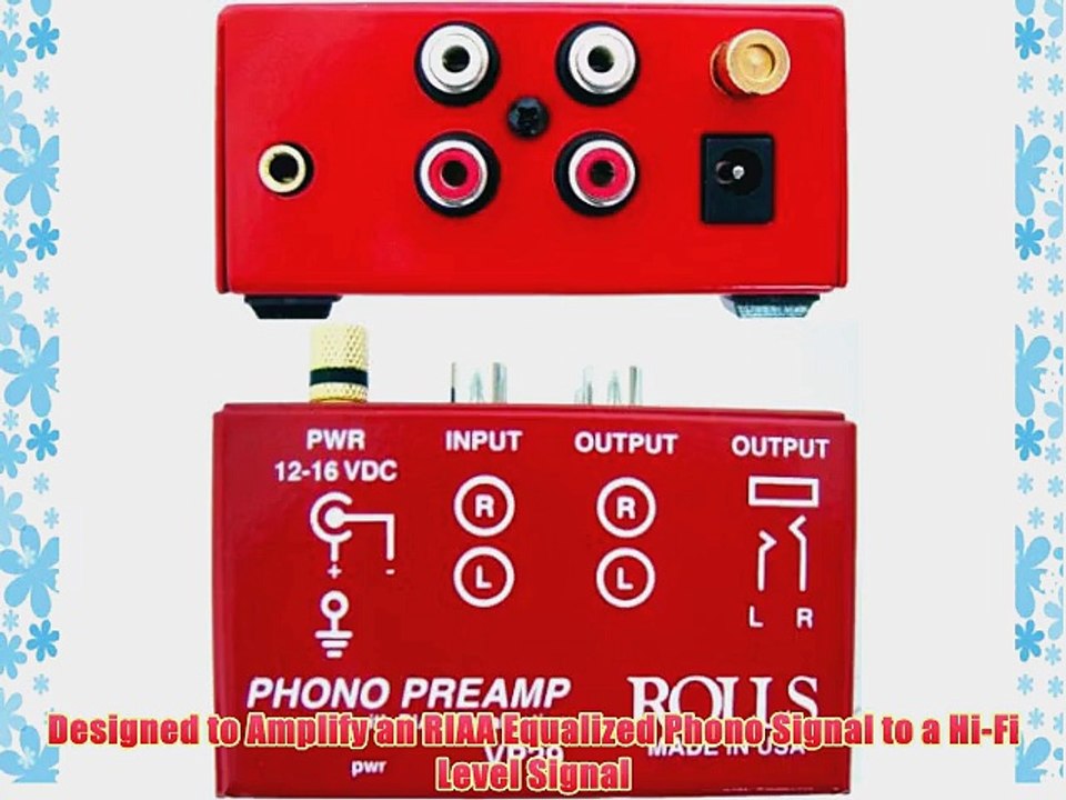 Rolls VP29 - Phono Preamplifier with a Stereo RCA Male to 1/8 Inch - 10 Foot