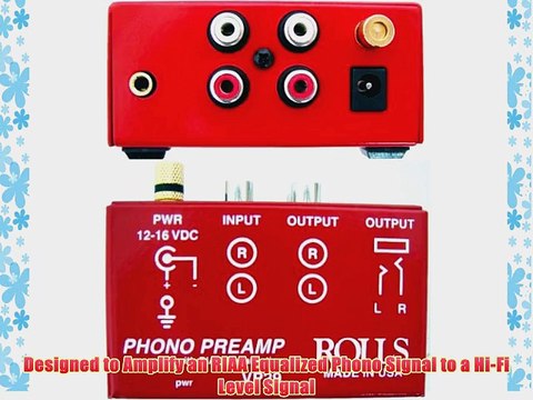 Rolls VP29 - Phono Preamplifier with a Stereo RCA Male to 1/8 Inch - 10 Foot