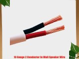 Pro - 65 Strand 16/2 In Wall Speaker Wire 500 ft CL2 Rated UL Listed