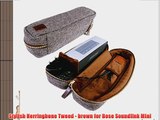 Tuff-Luv Herringbone Tweed NFC Travel case for Bose Sound link Mini with NFC tag - Brown