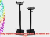 VideoSecu 2 Height Adjustable Heavy-duty Steel Speaker Stands Black CYD