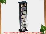 Prepac Black Slim Media (DVDCDGames) Storage Tower