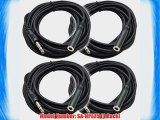 Seismic Audio - SA-HPE25-4Pack - 4 Pack of 25' Headphone Extender Cable 1/4 TRS Male to 1/4