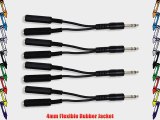 GLS Audio 6 Inch Patch Y Cable Cords - 1/4 TRS Male To Dual 1/4 TRS Female Cables - 6 Home