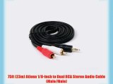 75ft (23m) Atlona 1/8-inch to Dual RCA Stereo Audio Cable (Male/Male)