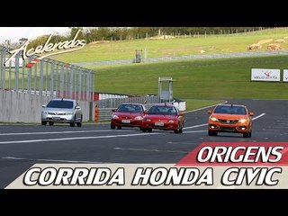 Download Video: ORIGENS #5 - CORRIDA! HONDA CIVIC VTi '95 x VTi '97 x Si '08 x Si '15 | ACELERADOS