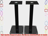 Mount-It! Premium Aluminum and Glass Speaker Stands for Home Theater Satellite Speakers and