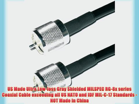 Quality RG-8x Mini-8 PL259 - 16-Ft Cb HAM Marine Antenna Cable | RG8x Coax with PL259 UHF Connectors