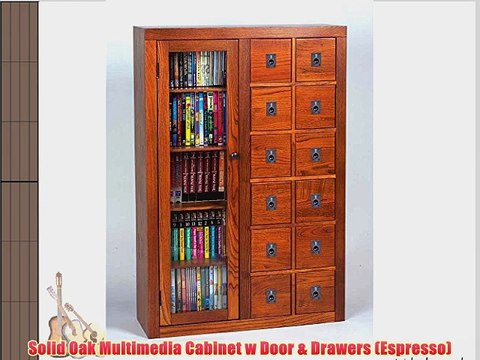 Solid Oak Multimedia Cabinet w Door