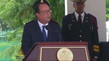 Haiti protesters demand reparations during Hollande visit